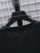Baskılı Oversize Bisiklet Yaka T-shirt - Siyah resmi